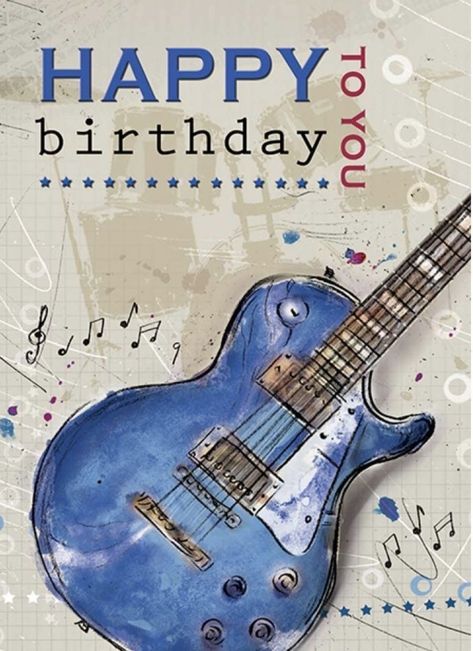 Happy Birthday Surfer, Happy Birthday Guitar, Modern Birthday Card, Guitar Sketch, Happy Birthday Music, Happy Birthday Wishes Messages, Happy Birthday Man, Birthday Greetings Friend, Happy Birthday Art