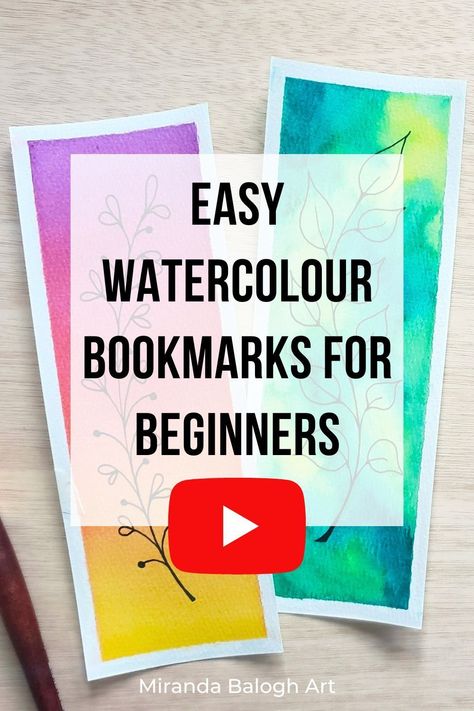 Learn how to paint easy watercolour bookmarks for beginners by following along to this step-by-step tutorial on YouTube. In this video, you learn how to paint two floral watercolour bookmarks by using watercolour and ink. Essentially, this beginner-friendly tutorial shows you how to create a DIY watercolour bookmark using mixed media. So take out your art supplies and come paint with me! Watercolour Book Marks, Bookmark Watercolor Ideas, Watercolour Bookmarks Easy, Diy Bookmarks Watercolor, Watercolor Bookmarks Diy, Watercolor Bookmark Ideas, Watercolor Bookmarks Ideas, Monoprinting Techniques, Ink Tutorial