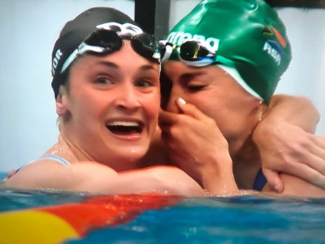 America’s Lily King hugs South African swimmer Tatjana Schoenmaker who set a World Record and claimed gold in the women's 200m breaststroke at Tokyo 2020. Lily King, Tokyo 2020, World Record, 200m, A Hero, World Records, South African, A World, Tokyo