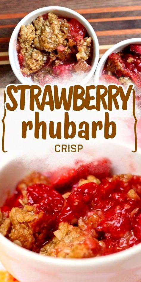 This Strawberry Rhubarb Crisp is the perfect dessert for any spring or summer table. Loaded with fresh strawberries and tangy rhubarb, this crisp recipe is a delicious treat that’s both easy to make and wonderfully yummy. It’s a great example of a healthy, baked dish that doesn’t skimp on flavor. Whether you're looking for a classy dessert for a dinner party or a simple, delicious treat for a family meal, this recipe will satisfy all your dessert cravings. #food #recipe Berries Tart, Rhubarb Recipes Crisp, Strawberry Crisp, Dessert Summer, Strawberry Rhubarb Crisp, Rhubarb Crisp, Summer Sweets, Healthy Strawberry, Rhubarb Recipes