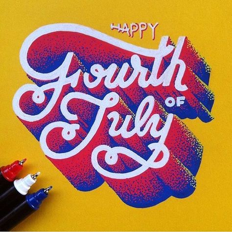 "Happy Fourth of July" by @dsierra 🇺🇸 #StrengthInLetters #Goodtype Happy Birthday Fireworks, Birthday Fireworks, Typography Hand Drawn, Happy Fourth Of July, Typography Layout, Create Graphics, Continuous Line Drawing, Instagram Analytics, The Little Prince