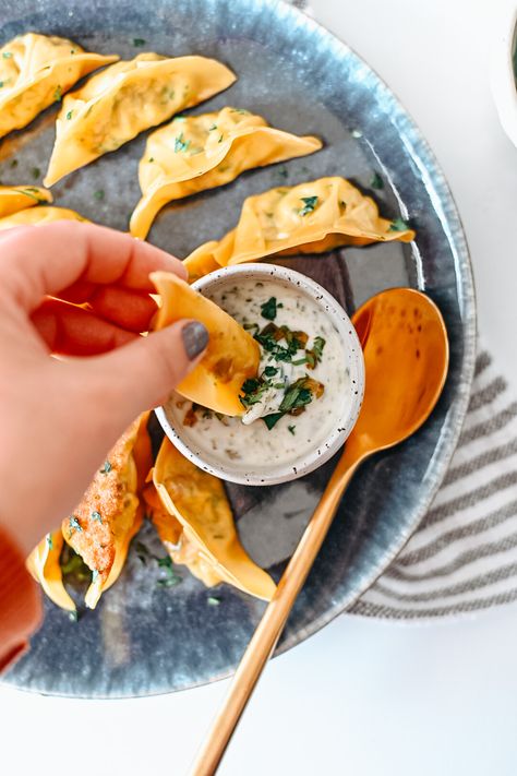 Sausage Breakfast Dumplings - that's what she eats. Breakfast Dumplings, Wakey Wakey, Dumpling Wrappers, Dumpling Recipe, Farm Fresh Eggs, Weekend Breakfast, Pork Sausage, Too Soon, Sausage Breakfast