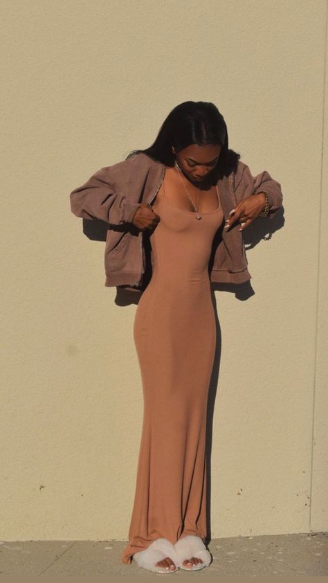 Skim Dress, Aerin Creer, Farewell Dresses, Modesty Outfits, Sleeves Designs For Dresses, Maxi Slip Dress, Cute Swag Outfits, Designs For Dresses, Simple Trendy Outfits