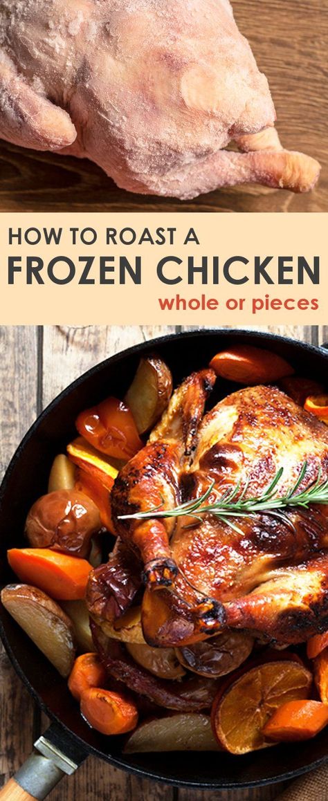 Frozen Chicken In Oven, Whole Chicken In Oven, Baking Frozen Chicken, Frozen Chicken Crockpot, Chicken In Oven, Chicken Whole, Whole Baked Chicken, Chicken In The Oven, Dutch Oven Chicken