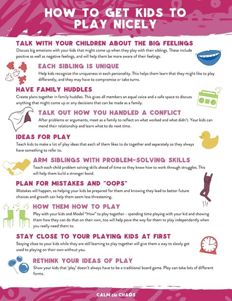 How to get Kids to Play Nicely Sibling Rivalry, Smart Parenting, Keep The Peace, Play Together, Child Development, Safe Space, Mama Bear, Busy Mom, Kids And Parenting