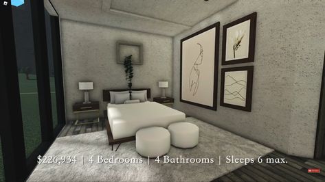 4x5 Bloxburg Bedroom, Bloxburg Small Bedroom, Cuartos Bloxburg, Modern Bedroom Bloxburg, Bloxburg Bedroom Ideas Modern, Bloxburg Office Ideas, Bedroom Ideas Bloxburg, Bloxburg Beach House, Bloxburg Hallway Ideas