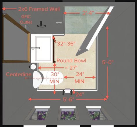 Powder Room Dimensions, Powder Room Sink, Bathroom Dimensions, Bathroom Layouts, Bathroom Size, Ensuite Bathrooms, Half Bathroom, Grand Homes, Bathroom Layout