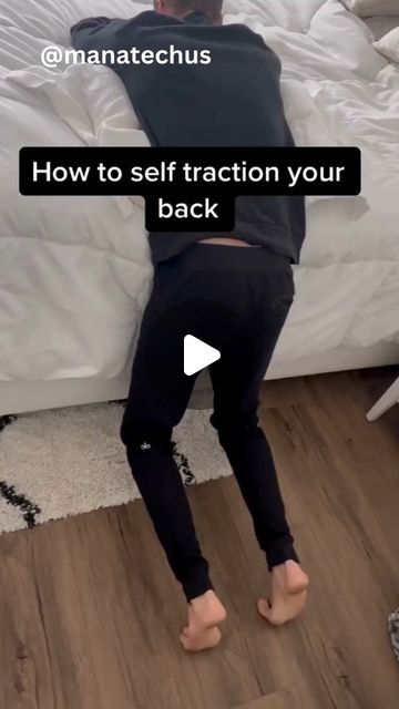 ManaTechUS on Instagram: "How to self traction your back? For pain in your back or shooting down your legs.  👉Follow and ➣Share for back self-traction techniques!  dm for credit/removal #backpainrelief #physicaltherapy #lowbackpain #lowbackpainrelief #lowbackstretch #traction #discpain #pttips" Pop Lower Back How To, How To Pop Your Back Yourself, How To Get Rid Of Back Rolls, How To Pop Your Back, Low Back Pain Exercises, Lower Back Spasms, Back Cracking, Cracking Your Back, Exercises For Lower Back Pain