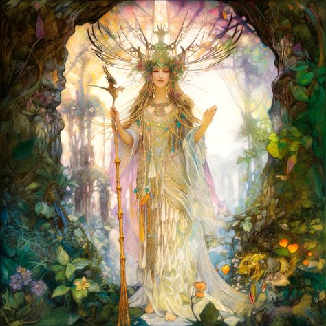 Goddess Of Nature Fantasy Art, Mother Nature Art Goddesses, Goddess Of Forest, Earth Goddess Art, Spring Goddess, Earth People, Nature Goddess, Redeeming Love, Earth Goddess