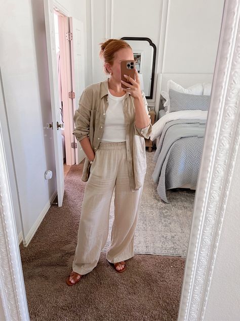 100% Linen Boyfriend Shirt curated on LTK Comfy Summer Outfits, Small Tank, Boyfriend Shirt, Fashion Inspiration, Personal Style, Summer Outfits, Style Inspiration, Pants, How To Wear