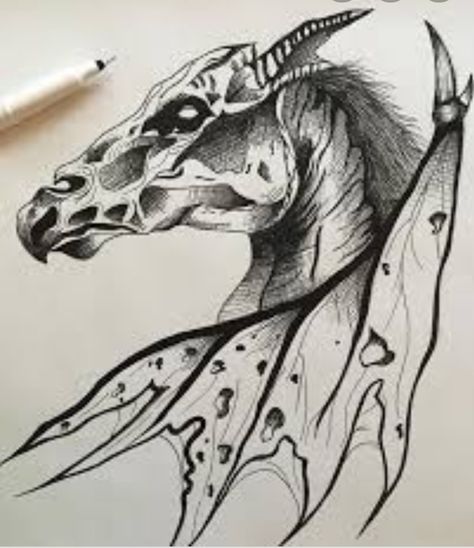 Thestrals Tattoo, Thestral Tattoo, Harry Potter Tattoo Sleeve, Harry Potter Dragon, Hp Tattoo, Harry Potter Art Drawings, Ghost Tattoo, Creepy Stuff, Harry Potter Tattoos