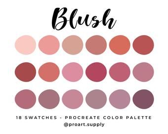 Procreate Digital Illustration Supplies by ProArtSupply on Etsy Pink Color Palette Procreate, Color Palette Hex Codes, Skin Color Palette, Procreate Color Palette, Shingle Colors, Color Palette Challenge, Palette Art, Hex Codes, Red Colour Palette