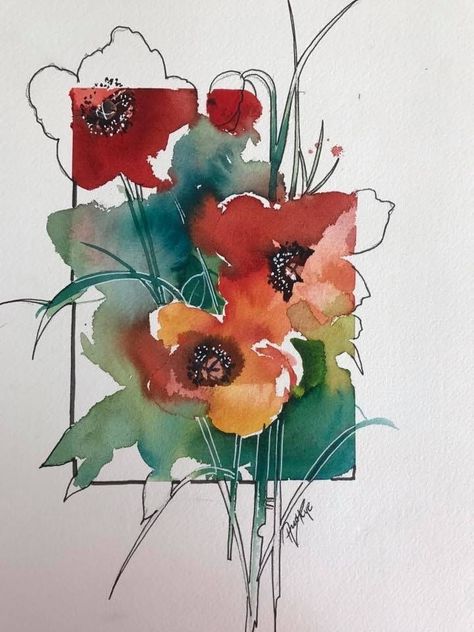 Painting Poppies, Reverse Painting, Loose Watercolor, Watercolor Flower Art, Watercolor Painting Techniques, 수채화 그림, Watercolor Art Lessons, Watercolor Flowers Paintings, Flower Art Painting