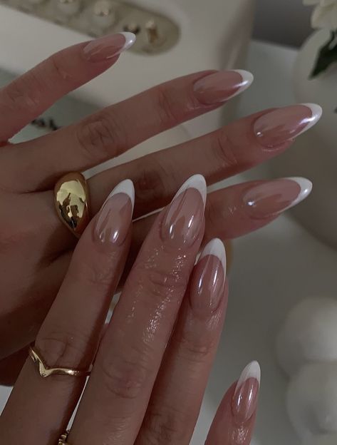 French Tips Chrome, Nails Glazed Donut, Nails Festive, Glazed Donut Nails, Donut Nails, Festive Nails, Nails Luxury, Long Stiletto Nails, Long Stiletto