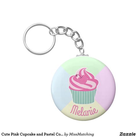 Cute Pink Cupcake and Pastel Colors Keychain Pink Cupcakes, A Metal, Different Shapes, Cute Pink, Cake Designs, Pastel Colors, Keychains, Cupcake, Pastel