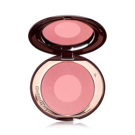 Love Glow - Cheek To Chic - Pink Powder Blush | Charlotte Tilbury Charlotte Tilbury Cheek To Chic, Pink Matte Lipstick, Pillow Talk Lipstick, Blush Pillows, Charlotte Tilbury Makeup, Cheek Makeup, Perfect Eyelashes, Blush Beauty, Blush On Cheeks