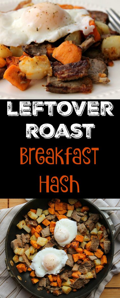 Leftover Roast Breakfast Hash - use up your holiday beef roast in this simple hash that works for breakfast, brunch or even a simple dinner. Roast Beef Hash, Potatoes On The Stove, Leftover Roast Beef Recipes, Leftover Pot Roast, Leftover Roast Beef, Leftover Beef, Yummy Healthy Breakfast, Beef Hash, Beef Roast