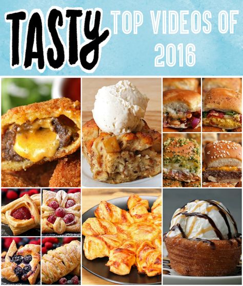 If You've Been Living Under A Rock, Here's Tasty's Top 10 Videos Of 2016 - the sliders 4 ways is especially a keeper! Recipe Videos Tasty, Delish Videos, Buzzfeed Tasty, Food Time, Quick Dinners, Tasty Recipes Videos, Tasty Videos, Living Under A Rock, Delish Recipes