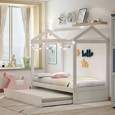 9 Best Kids Trundle Beds That Are High-Quality & Cute 2021 Primary Bed, House Beds For Kids, Kids Twin Bed, Twin Daybed With Trundle, House Frame Bed, Twin Trundle Bed, Twin Size Bed Frame, Bed Platform, Bed With Trundle