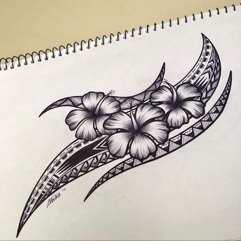 Hip Tamoko Tattoo, Polynesian Lotus Flower Tattoo, Upper Chest Shoulder Tattoo Female, Chest And Rib Tattoo Female, Poly Tattoo Design, Hawaiian Women Tattoos, Polynesian Flower Tattoo Designs, Pohnpei Tattoo, Samoan Leg Tattoo For Women