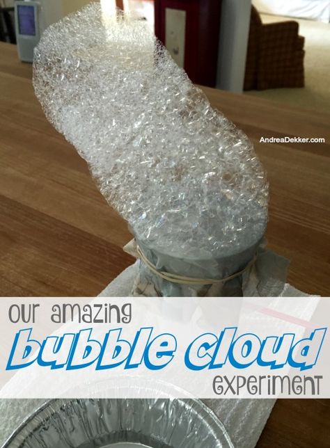 Our Amazing Bubble Cloud Experiment - Andrea Dekker Clouds Lesson Plan, Cloud Experiment, Clouds Lesson, Cloud Experiments, Storybook Crafts, Eric Carle Activities, Cloud Activities, How To Make Clouds, Weather Crafts