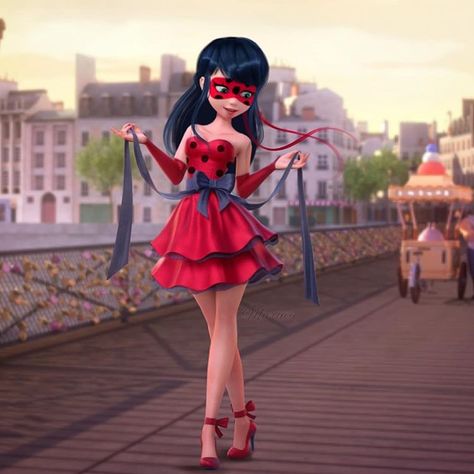 Marie on Instagram: “OMG the official Ladybug costume from season 4 leaked!!! 😧🐞 . . . . Haha kidding, it's just me playing around. Credits to Carlos Ortega…” Marinette Agreste, Cute Anime Outfits, Widget Pictures, Ladybug Und Cat Noir, Ladybug Costume, Ladybug And Cat Noir, Ladybug Wallpaper, Disney Princess Fashion, Miraculous Ladybug Oc