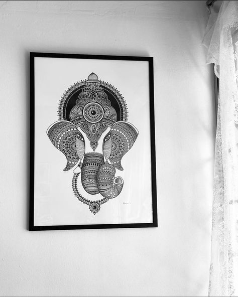 One favourite corner in my home 🤍 #ganesha#ganeshamandala#ganapathi#ganpatibappamorya#mandala#zentangle Small Zentangle Patterns, Ganapathi Images Drawing, Mandala Ganesha Art, Ganesha Drawing Mandala, Ganpati Mandala Art, Ganesh Mandala Art, Ganesha Mandala Art, Ganesha Mandala, Apartment Bedrooms