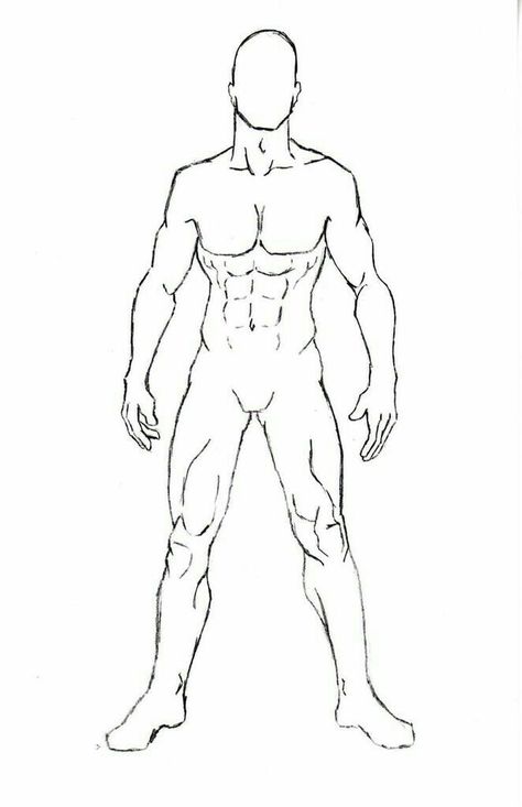 Male Body Drawing, Male Drawing, Male Figure Drawing, Drawing Template, Sketch Poses, Human Figure Drawing, Anatomy Sketches, Body Reference Drawing, Male Character