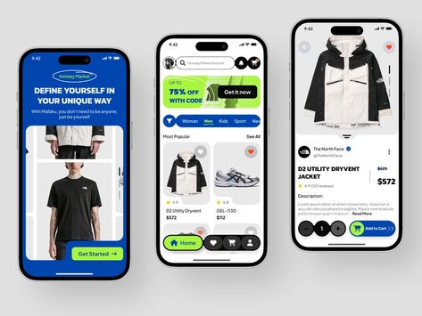 Mallzku- Fashion E-commerce Shopping Mobile App by Bagas Aji Setia Budi for Vektora on Dribbble Ux Trends, E-commerce App, Mobile App Templates, App Design Layout, Ecommerce App, Mobile Ui Design, Ecommerce Design, App Template, App Design Inspiration