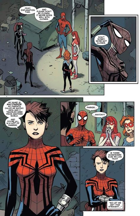 Spiderman Comic Covers, Mayday Parker, Women Together, Drawing Superheroes, Comic Layout, Avengers Comics, Spider Girl, Marvel Fan Art, Marvel Comic Universe