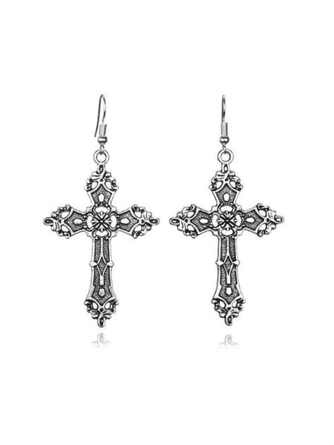 2023 Buy Vintage Cross Earrings under US$4 in Earrings Online Store. Free Shipping with US$69+. Check reviews and buy it today. Color: Silver Size: One Size Composition: Alloy Eardrop Height:1.2inch Eardrop Width: 0.5inch Style: Casual #y2k #retro #aesthetic #backtoschool #backtoschooloutfits #firstdayofschooloutfit #streetstyle #outfits #ootd #trendyoutfits #fashionista #casualoutfits Male Accessories, Trendy Scarves, Girls Y2k, Hippie Painting, Nails Jewelry, Goth Nails, Lock It, Crystals Jewelry, Rocker Style