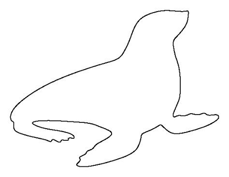 Seal pattern. Use the printable outline for crafts, creating stencils, scrapbooking, and more. Free PDF template to download and print at http://patternuniverse.com/download/seal-pattern/ Wildlive Vbs, Winter Animals Preschool, Seal Pattern, First Grade Crafts, Book Folding Templates, Printable Outline, Easter Templates Printables, Coloring Crafts, Seal Craft