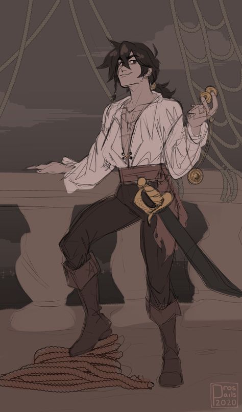 Pirate Art, Dungeons And Dragons Characters, Pirate Costume, Art Poses, Character Design References, Dnd Characters, Drawing Reference Poses, A Drawing, Art Reference Poses