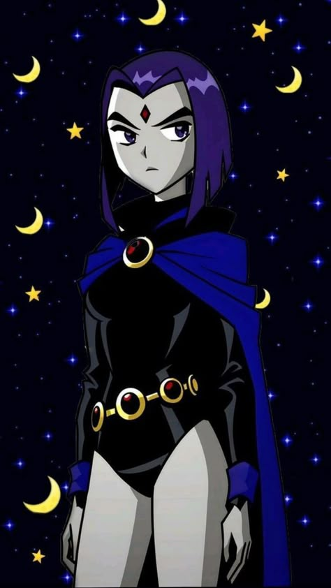 Raven Drawing Teen Titans Fanart, Raven Aesthetic Wallpaper, Raven Fanart Teen Titans, Raven Wallpaper Titans, Dark Blue Characters, Vampires Lair, Raven Titan, Raven Cartoon, Teen Titans Wallpaper