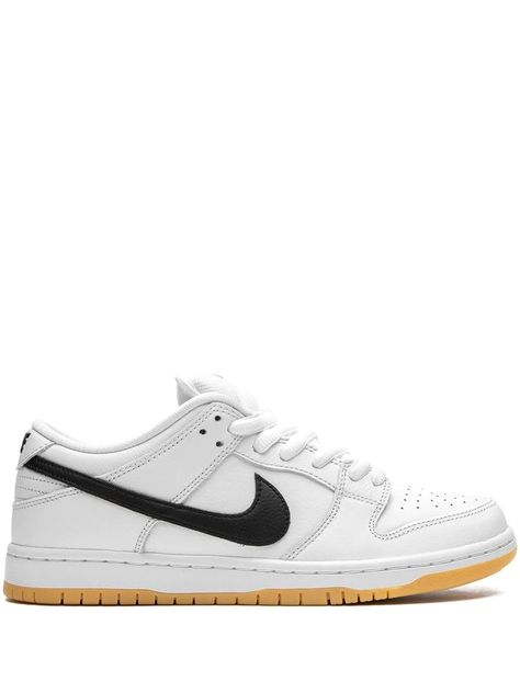 Nike SB Dunk Low "White Gum" sneakers Always making the classic design look simple, the original skateboarding shoe from Nike SB is back. This pair arrives in a white and black colourway and, as per usual, complete with a contrasting Swoosh logo on the sides for a recognisable look. Bktherula Aesthetic, Nike Tenis, Podcast Marketing, Nike Sb Dunk Low, Nike T, Nike Sb Dunks Low, Nike Sb Dunk, Sb Dunk Low, Nike Sb Dunks