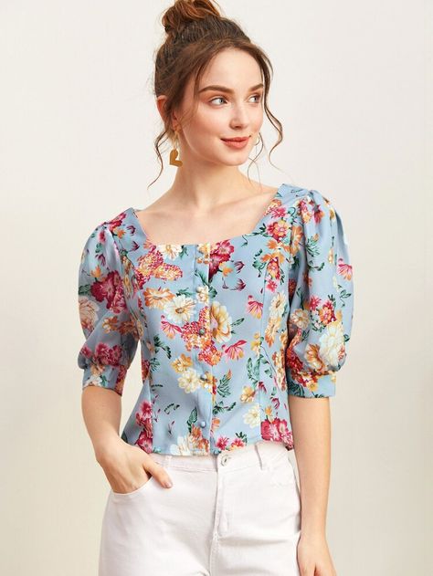 Áo Blu, Cotton Tops Designs, Ladies Blouses, Blouse And Pants, Cotton Short Dresses, Cotton Shirts Women, Ladies Blouse Designs, Fashion Tops Blouse, Sleeves Designs For Dresses