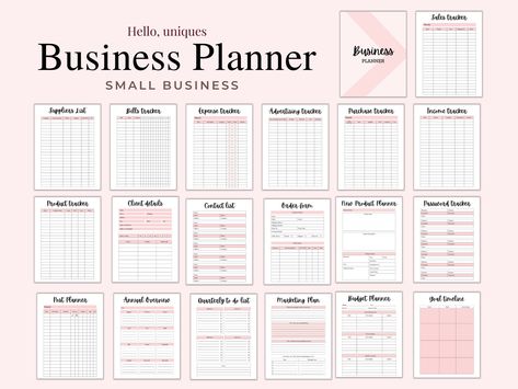 Monthly Business Tracker, Business Tracker Free Printables, Business Planning Binder, Small Business Planner Free Printables, Small Business Set Up, Small Business Order Tracker, Free Business Printables, Business Planner Organization, Feminine Advice