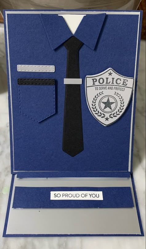 Police Gifts For Him, Police Cards Handmade, Police Officer Crafts, Gift For Police Officer, Police Appreciation, Police Birthday, Card Making Templates, Police Gifts, Homemade Birthday Cards