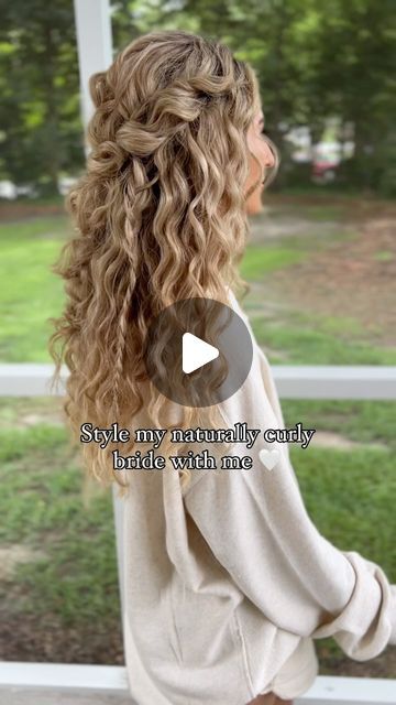 Kristen Okaly on Instagram: "KATIE 🤍 naturally curly brides, this is for you!
.
.
#bridetobe #destinationwedding #destinationbride #naturalcurls #naturallycurlyupdo #updoideas #bridalhairstyle #bridalhairideas #bohobride #bridalhairstylist #weddingideas #weddingreels #bridereels #weddinginspiration #newjerseywedding #njbridalhair" Bride Curly Hairstyles, Naturally Curly Wedding Hair, Curly Brides, Naturally Curly Updo, Up Hairdos, Curly Wedding Hair, Destination Bride, Yes To The Dress, Formal Hairstyles