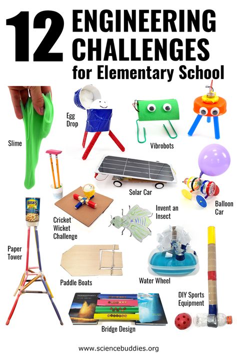 12 Engineering Challenges for Elementary School | Science Buddies Blog Fun Engineering Projects, Makerspace Projects Middle School, Science Project Middle School, Stem Design Challenges, Engineering Challenges High School, Engineering Activities For Middle School, Steam Projects For Middle School, Engineering Projects High School, Space Activities For Middle School