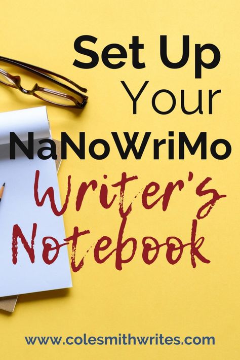 Pin How To Start A Writer's Notebook, Writers Notebook Set Up, Organizing Writing Ideas, Preptober Nanowrimo, Nanowrimo Aesthetic, Nanowrimo Prep, National Novel Writing Month, Writers Notebook, Writing Anchor Charts