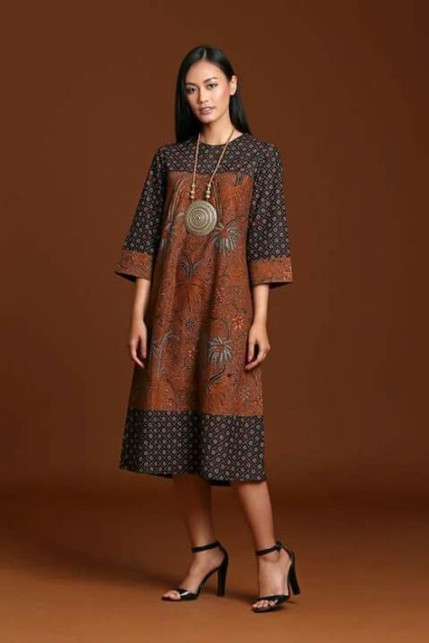 Model Dress Batik, Mode Batik, Batik Dress Modern, Batik Kombinasi, Projek Menjahit, Model Gamis, Dress Batik, Mode Kimono, Batik Fashion