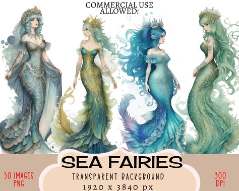 Sea Fairies, Sea Fairy, Male Fairy, Artist Tutorials, Creature Fantasy, Water Fairy, Mermaid Clipart, Fairy Clipart, Under The Water