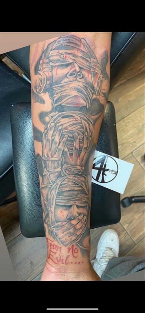 Men Arm Tattoos Ideas, Rare Arm Tattoo Men, Kaws Money Tattoo, Right Arm Tattoo Men Half Sleeves, Woke Tattoo Ideas, Half Sleeve Tattoos For Guys Lower Arm, Black Male Forearm Tattoo, Play For Keeps Tattoo Men, Tattoo Ideas For Teens Boys Black