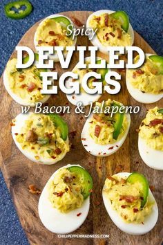 Jalapeno Popper Deviled Eggs, Creamy Deviled Eggs, Spicy Deviled Eggs Recipe, Bacon Deviled Eggs Recipe, Deviled Eggs With Bacon, Jalapeno Deviled Eggs, Eggs With Bacon, Jalapeno Bacon, Spicy Deviled Eggs