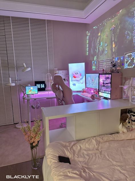 Girls Gaming Room, Games Room Inspiration, Gamer Room Decor, Video Game Room Design, Room Redesign, Pinterest Room Decor, Study Room Decor, Gaming Room Setup, Cozy Room Decor