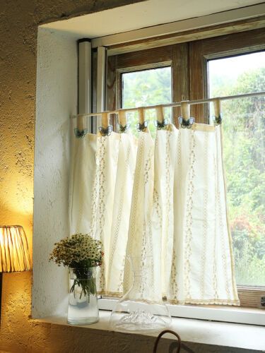 1910s House Interior, Cottagecore Curtains, Boho Kitchen Curtains, Cottage Core Home Decor, Cafe Curtains Kitchen, Cottage Core Home, Cottage Curtains, Cottagecore Home Decor, Bathroom Window Curtains