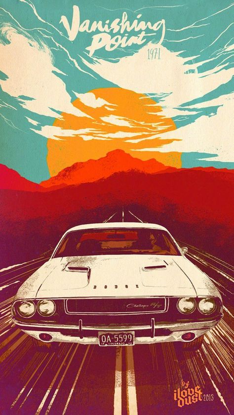 White Car art Cars Art, Automotive Artwork, Illustrations Art, Car Artwork, Vanishing Point, Car Illustration, Classic Paintings, Vintage Poster Art, Car Drawings