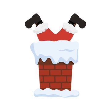 Santa In The Chimney, Snow White Christmas, Santa In Chimney, Santa Claus Story, Santa Chimney, Santa Cartoon, Santa Claus Clipart, 2000 Cartoons, Rabbit Clipart