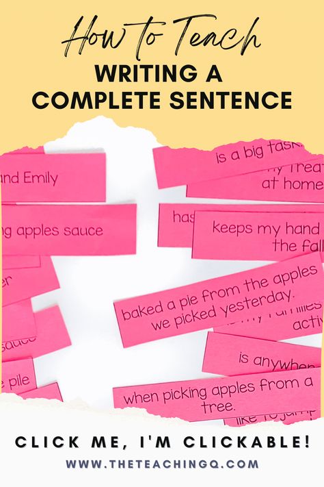 Do your students know the difference between a fragment and a complete sentence? If not, don’t worry! Teaching the skill of writing a complete sentence to elementary students is easier than you think. In this blog post, I’ll give you a rundown of what a sentence is, how to write one, and some tips for writing a complete sentence. By the time you’re finished reading, your students will write complete sentences like the pros! Teaching Complete Sentences, Simple Sentences Activities, Complete Sentences Activities, Teaching Sentence Writing, How To Teach Writing, Sentence Structure Activities, Teaching Sentences, Writing Sentences Worksheets, Sentence Building Activities